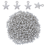 SUPERFINDINGS 400Pcs Plating ABS Plastic Pendants, Star, Platinum, 16.5x13.5x5mm, Hole: 2mm(KY-FH0001-16)