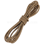 Round Braided Leather Cord, for Necklace & Bracelet Making Accessories, Dark Khaki, 5mm, about 5.47 Yards(5m)/Roll(OCOR-WH0082-109B)