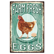 Vintage Metal Tin Sign, Iron Wall Decor for Bars, Restaurants, Cafe Pubs, Rectangle, Egg, 300x200x0.5mm(AJEW-WH0189-242)