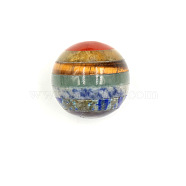 7 Chakra Gemstone Sphere Ball, Natural Gemstone No Hole Beads, Round, 20mm(CHAK-PW0001-060A)