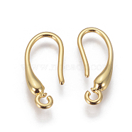 Brass Earring Hooks, with Horizontal Loop, Golden, 18x2.5mm, 20 Gauge, Pin: 0.8mm, Hole: 1.4mm(KK-E779-02G)