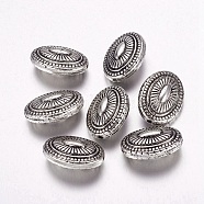 CCB Plastic Beads, Oval, Antique Silver, 18.5x25x11mm, Hole: 2mm(CCB-F006-16AS)