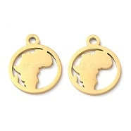 Ion Plating(IP) 304 Stainless Steel Charms, Manual Polishing, Africa Map, Golden, 14.5x12x1mm, Hole: 1.6mm(STAS-Q303-05G)