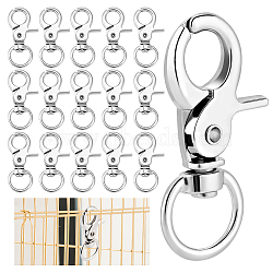 20Pcs Zinc Alloy Swivel Lobster Claw Clasps, Swivel Snap Hook, Platinum, 60.5x30x8.5mm, Hole: 13x18mm(FIND-GA0003-53A)