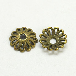 Tibetan Style Alloy Caps, Lead Free & Cadmium Free, Antique Bronze, 12x3mm, Hole: 2.5mm(X-MLF1413Y)