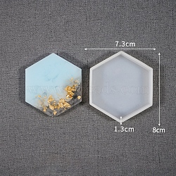 Hexagon Cup Mat Silicone Molds, Resin Casting Coaster Molds, For UV Resin, Epoxy Resin Craft Making, Hexagon, 80x73x13mm(PW-WG43634-03)