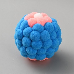 Plush Bell Ball, Chewing Toy Ball for Cats, Royal Blue, 59.5mm(AJEW-WH0348-959A)