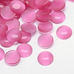 Cat Eye Cabochons, Half Round, Hot Pink, 18x3mm(CE-J002-18mm-08)