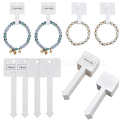 Nbeads 200Pcs 2 Colors Paper Hair Clip Display Cards, Hair Barrettes Jewelry Hair Accessories, Arrow Shpe with Word Hand Made, White, 10.9x4x0.04cm, Hole: 6mm, 100pcs/color(CDIS-NB0001-36)