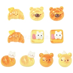 20Pcs 2 Colors Resin Cabochons, Imitation Bread, Mixed Shapes, Mixed Color, 18mm(RESI-YW0005-37)