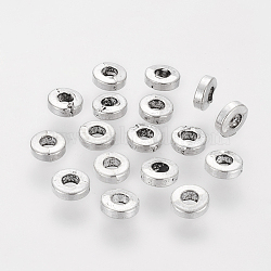 Tibetan Style Alloy Beads, Cadmium Free & Lead Free, Donut, Antique Silver, 6x2mm, Hole: 2.5mm(TIBEB-P002-07AS-RS)