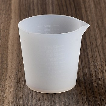 Silicone Epoxy Resin Mixing Measuring Cups, For UV Resin, Epoxy Resin Jewelry Making, Column, White, 56x50x51mm, Inner Diameter: 48.5x54mm, Capacity: 50ml(1.69fl. oz)
