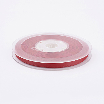 Double Face Matte Satin Ribbon, Polyester Satin Ribbon, Crimson, (1/4 inch)6mm, 100yards/roll(91.44m/roll)