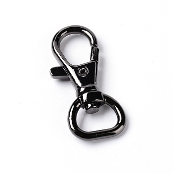 Alloy Swivel Lobster Claw Clasps, Swivel Snap Hook, Gunmetal, 42x8.5x6.5mm
