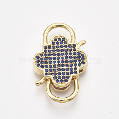 Golden Plated Brass Micro Pave Cubic Zirconia Clasps(ZIRC-S061-133)-2