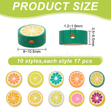 170Pcs 10 Styles Handmade Polymer Clay Fruit Beads(CLAY-AR0001-33)-2