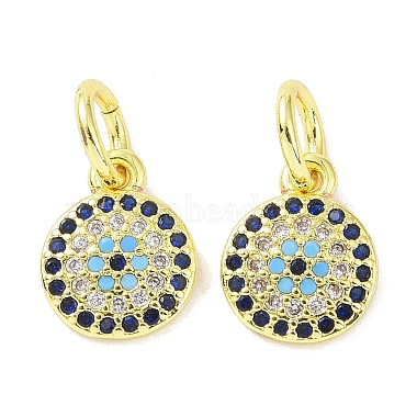 Real 18K Gold Plated Colorful Evil Eye Brass+Cubic Zirconia Charms
