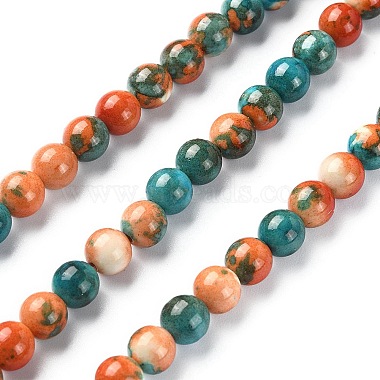 Synthetic Ocean White Jade Round Beads Strands(G-YW0001-42B)-2