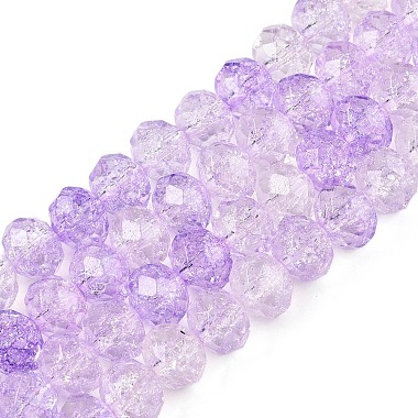 Lilac Rondelle Glass Beads