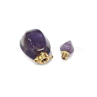 Faceted Natural Amethyst Pendants(G-H252-B05)-3