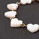 Natural Shell Heart Link Chain Bracelet(BJEW-C015-03G)-3
