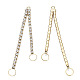 Brass Pave Crystal Rhinestone Chain with Ring Big Pendants(KK-N216-423-03LG)-1