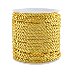 3-Ply Polyester Cord, with Spool, Twisted Rope, for DIY Cord Jewelry Findings, Gold, 5mm, Spool: 82x83mm, about 18m/roll(OCOR-WH0033-17G-WH)