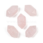 Natural Rose Quartz Beads, Faceted, Hexagonal Double Terminated Point Bullet Beads, 14~17x8~9x8~9mm, Hole: 1.5mm(GG-CBA3EE1-09A)