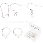 DIY Jewelry Making Finding Kits, Including Leverback Earring Findings & Earring Hooks, Brass French Hooks, Silver, 14~20x10~20x0.7~3mm, Hole: 1.2~2mm, Pin: 0.6~0.8x0.6~1mm(DIY-BBC0001-85)