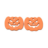Halloween Alloy Pendants, Cadmium Free & Nickel Free & Lead Free, Pumpkin, Dark Orange, 14x18x1mm, Hole: 1.4mm(PALLOY-E028-12)