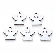 304 Stainless Steel Charms, Laser Cut, Angel, Stainless Steel Color, 13.5x13x1mm, Hole: 1.2mm(STAS-N092-93)