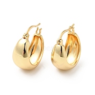 Rack Plating Brass Thick Tube Hoop Earrings for Women, Cadmium Free & Lead Free, Real 18K Gold Plated, 20x23x13mm, Pin: 0.8mm(EJEW-G311-03G)