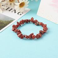 Natural Red Jasper Chip Beads Stretch Bracelets for Children, Inner Diameter: 1-7/8 inch(4.8~5.1cm)(BJEW-JB06388-09)