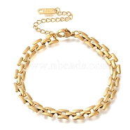 Ion Plating(IP) 304 Stainless Steel Panther Chain Bracelets for Women Men, Real 18K Gold Plated, 6-1/4 inch(16cm)(X-BJEW-H613-02G)