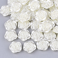 ABS Plastic Imitation Pearl Cabochons, Flower, Beige, 12x11.5x4mm, about 1000pcs/bag(KY-Q052-01)