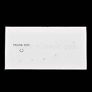 Paper Earring Display Cards, Smiling Face Print Jewelry Display Cards for Earring Studs, White, Rectangle, 5x9.5x0.05cm, Hole: 1.6mm, about 100pcs/bag(CDIS-F007-05)