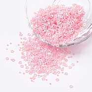 Ornament Accessories Plastic Paillette/Sequins Beads, Star, Pink, 3.5x3.5x0.1mm, about 450000pcs/pound(PVC-G001-03C)