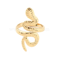 304 Stainless Steel Snake Open Cuff Rings, Real 14K Gold Plated, US Size 7 1/4(17.5mm)(RJEW-D002-37G)