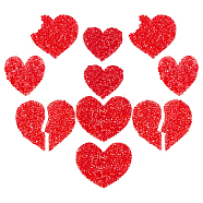 ARRICRAFT 10Pcs 5 Size Heart Resin Rhinestone Patches, Iron/Sew on Appliques, Costume Accessories, for Clothes, Bag Pants, Shoes, Rose, 35~46x39~55x2.5mm, 2pcs/size(DIY-AR0002-02)