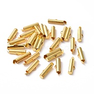 Iron Slide On End Clasp Tubes, Slider End Caps, Cadmium Free & Lead Free, Golden, 6x16x4mm, Hole: 1mm, 3.2mm Inner Diameter(X-IFIN-R212-1.6cm-G)