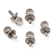 304 Stainless Steel Cup Peg Bails, Stainless Steel Color, 5.5x3x3mm, Hole: 1.5mm, Pin: 1mm(STAS-R123-06P)