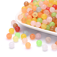 Imitation Jade Acrylic Beads, Round, Mixed Color, 8mm, Hole: 2mm, about 1666pcs/500g(SACR-S188-08mm-M)
