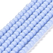 Imitation Jade Glass Beads Strands, Round, Lavender, 2~2.5mm, Hole: 0.6mm, about 173~180pcs/strand, 14.57''~14.84''(37~37.7cm)(GLAA-K062-A01-04)