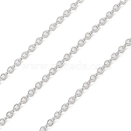 Rhodium Plated 925 Sterling Silver Cable Chains, Soldered, Platinum, 1.8x1.5x0.3mm(STER-E072-02P-04)