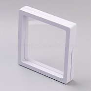 Square Transparent 3D Floating Frame Display, for Ring Necklace Bracelet Earring, Coin Display Stands, Aa Medallions, White, 11x11x2cm(OBOX-G013-14A)