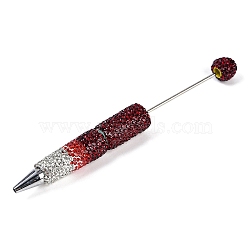 Iron Beadable Pen, Ball-Point Pen, with Polymer Clay Rhinestone, for DIY Personalized Pen with Jewelry Beads, Random Underlay, Colorful, 149x16mm(AJEW-R001-03E)