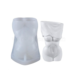 DIY Naked Women Vase Making Silicone Bust Statue Molds, Resin Casting Molds, for Half-body Sculpture UV Resin & Epoxy Resin 3D Sexy Lady Body Craft Making, White, 103x72x63mm, Inner Diameter: 31x49mm(DIY-G050-01)