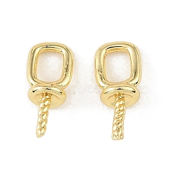 Brass Cup Peg Bails, Rack Plating, Long-Lasting Plated, Cadmium Free & Lead Free, Real 18K Gold Plated, 10x4x3.5mm, Hole: 3x2mm(KK-CBA217A-04G)