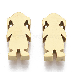 304 Stainless Steel Beads, Girl, Golden, 12x6x3mm, Hole: 2mm(STAS-S079-174G)