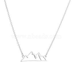 201 Stainless Steel Snowy Mountain Pendant Necklaces, Non-Tarnish, Stainless Steel Color, 17.72 inch(45cm)(FS-WGA5650-02)
